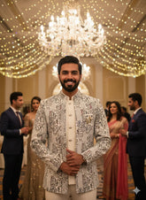 VASTAVIK MENS COAT SUIT JODHPURI 3PCS SET 2545 GREEN