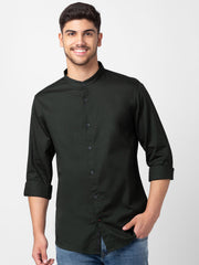 Spykar Mens Casual Shirt F/S Mshss1Bc047 Bottle Green