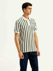 Men'S Striped Slim Fit Polo T-Shirt
