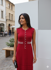 Lyte Club Ladies Western Midi O1356-90360 Mehroon