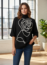 Lyte Club Ladies Western Woolen Top O9137-1619 Black