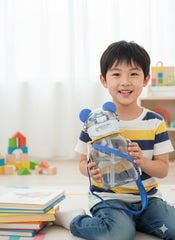 Cool Robot Bear Sipper Bottle With Straw – Leak-Proof Bpa-Free Water Bottle For Kids (Blue)