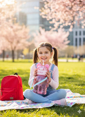 Cute Astronaut Bear Kids Water Bottle – 700Ml Bpa-Free Leak-Proof Bottle With Straw & Carry Strap