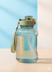 Large Sports Water Bottle With Straw & Handle – Leak-Proof Bpa-Free (Olive Green)