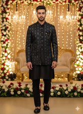 BLUE STAGE MENS COAT SUIT JODHPURI 3PCS SET 26239 BLUE