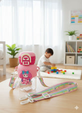 Vadorable Pink Cartoon Sipper Bottle With Straw & Adjustable Strap – Leak-Proof Kids Water Bottladorable Pink Cartoon Sipper Bottle With Straw & Adjustable Strap – Leak-Proof Kids Water Bottle