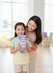 Cute Purple Sipper Bottle With Straw & Adjustable Strap – Kids Leak-Proof Water Bottle