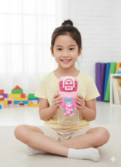 Vadorable Pink Cartoon Sipper Bottle With Straw & Adjustable Strap – Leak-Proof Kids Water Bottladorable Pink Cartoon Sipper Bottle With Straw & Adjustable Strap – Leak-Proof Kids Water Bottle