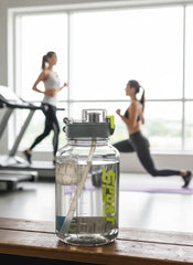 Dark Grey Sports Water Bottle – 1.6L Bpa-Free Leak-Proof Hydration Jug With Straw & Measurement Scale