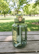 Large Sports Water Bottle With Straw & Handle – Leak-Proof Bpa-Free (Olive Green)