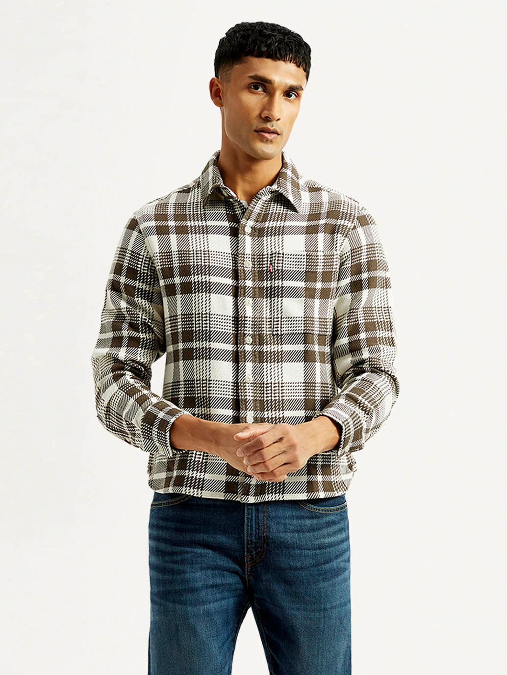 Men'S Plaid Relaxed Fit Shirt