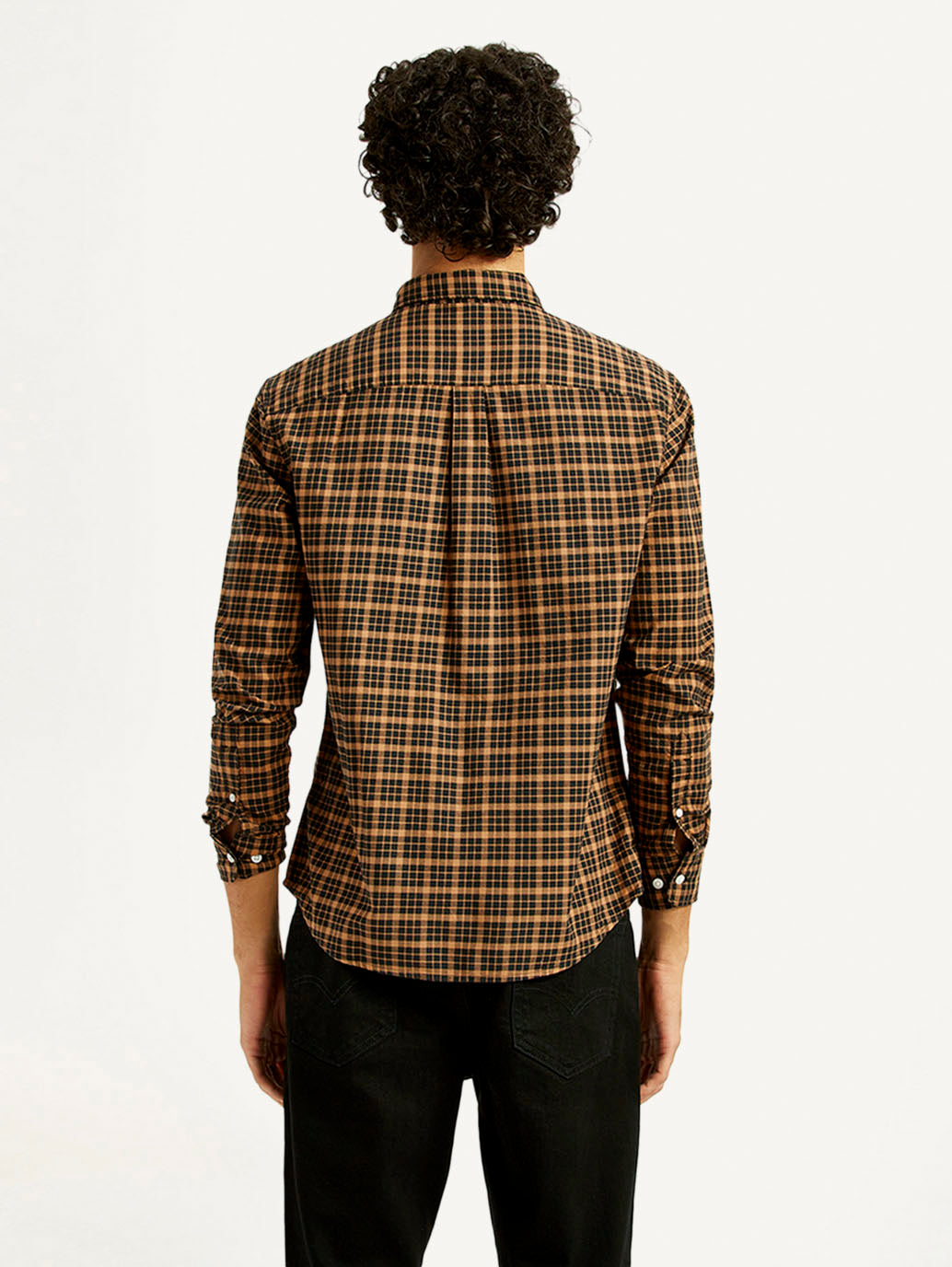 Men'S Checkered Slim Fit Oxford Shirt