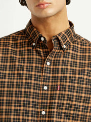 Men'S Checkered Slim Fit Oxford Shirt