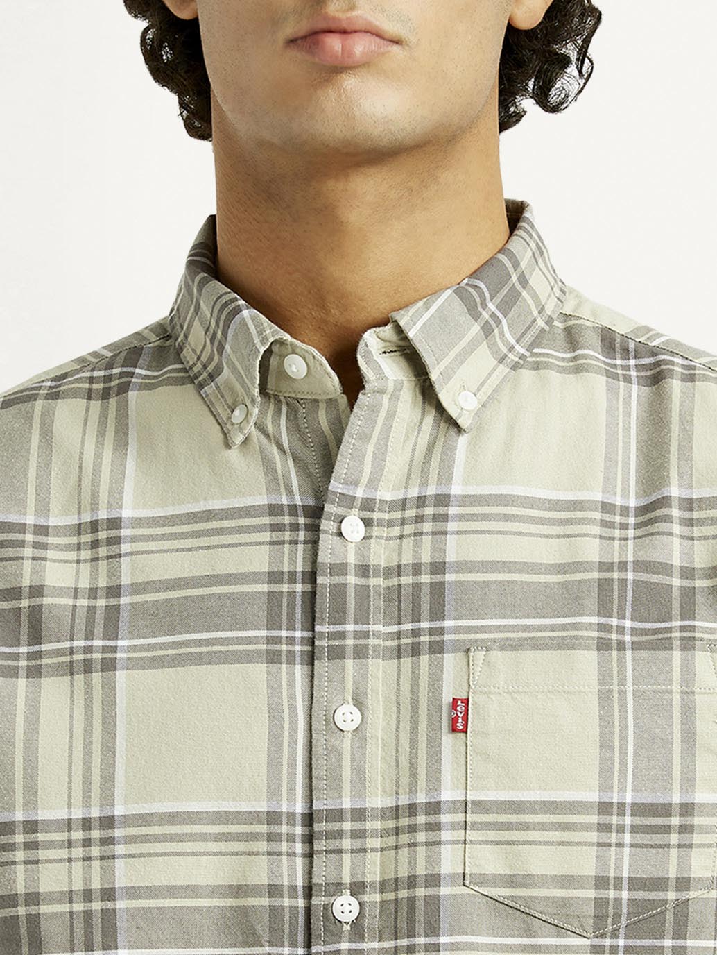 Men'S Plaid Slim Fit Oxford Shirt