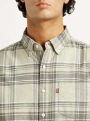 Men'S Plaid Slim Fit Oxford Shirt