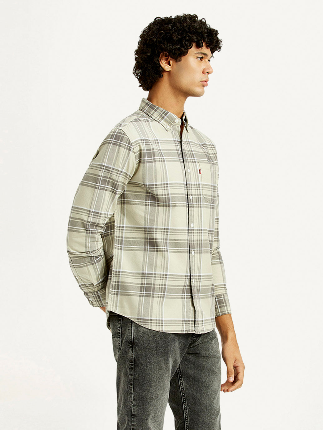 Men'S Plaid Slim Fit Oxford Shirt