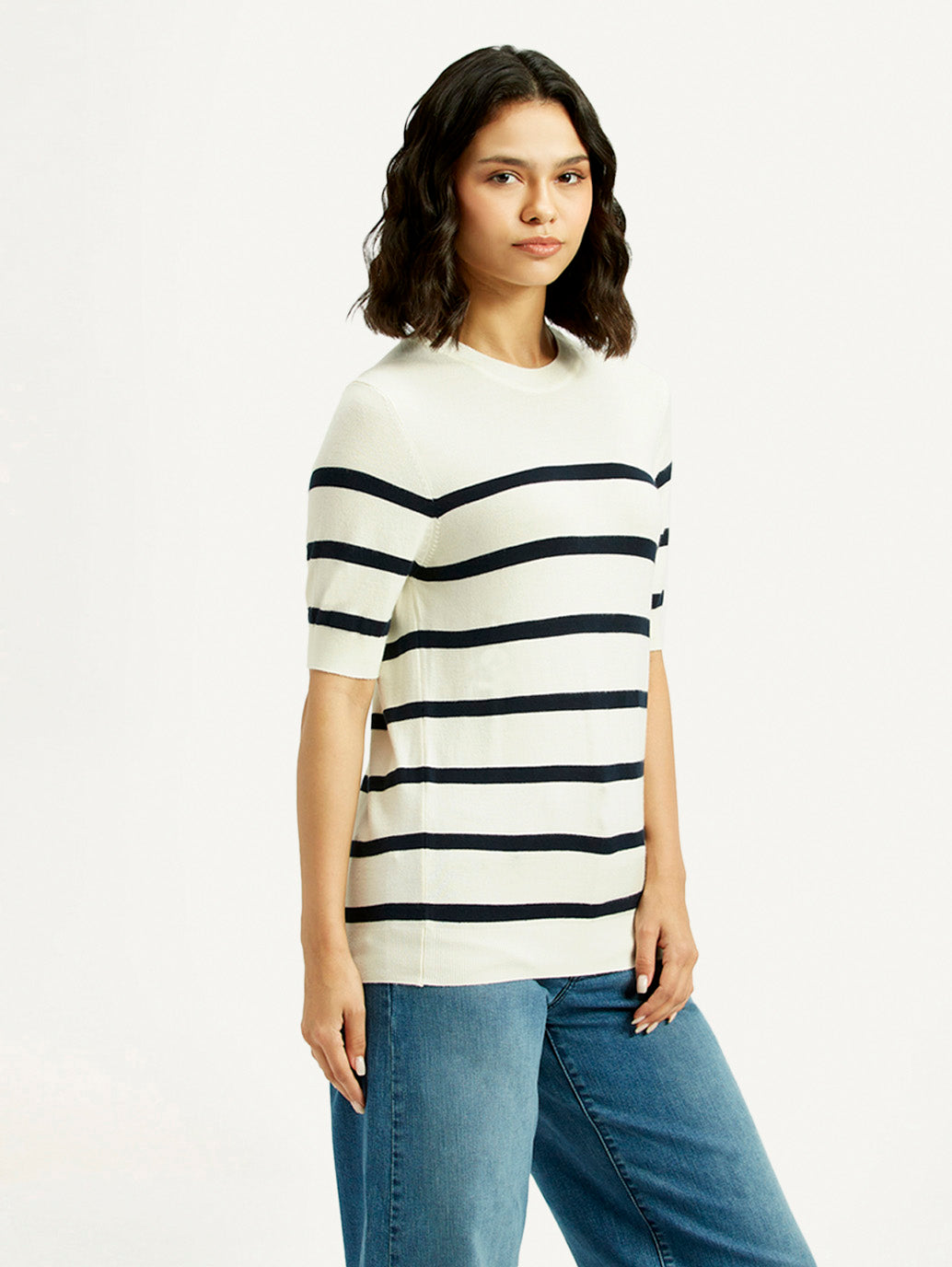 Women'S Striped Crew Neck T-Shirt