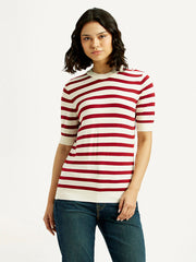 Women'S Striped Crew Neck T-Shirt