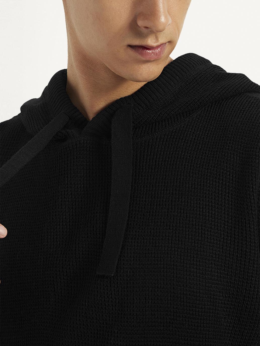 Men'S Solid Hooded Sweater