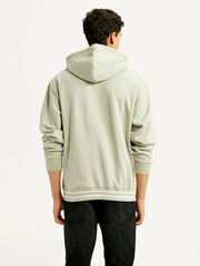 Men's Typography Beige Hooded Sweatshirt