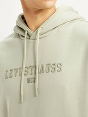 Men's Typography Beige Hooded Sweatshirt