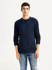 Men'S Indigo Crew Neck Sweater