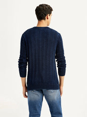 Men'S Indigo Crew Neck Sweater
