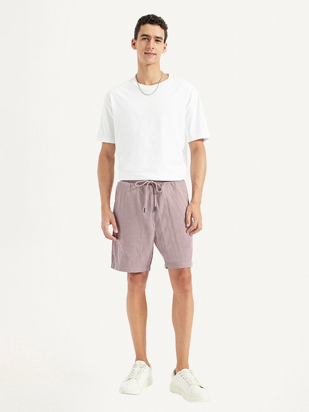 Men'S Mauve Regular Fit Shorts