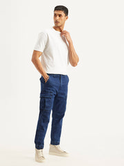 Men'S Tapered Dark Blue Utility Cargo Jogger - Goyalsons ShopMax