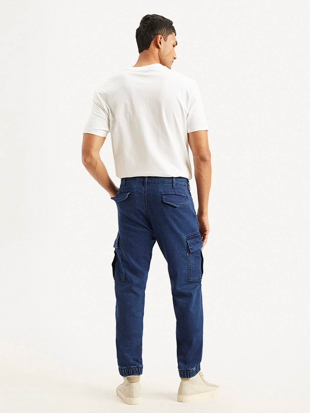 Men'S Tapered Dark Blue Utility Cargo Jogger - Goyalsons ShopMax