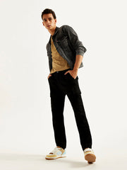 Men'S Tapered Black Utility Cargo Jogger - Goyalsons ShopMax