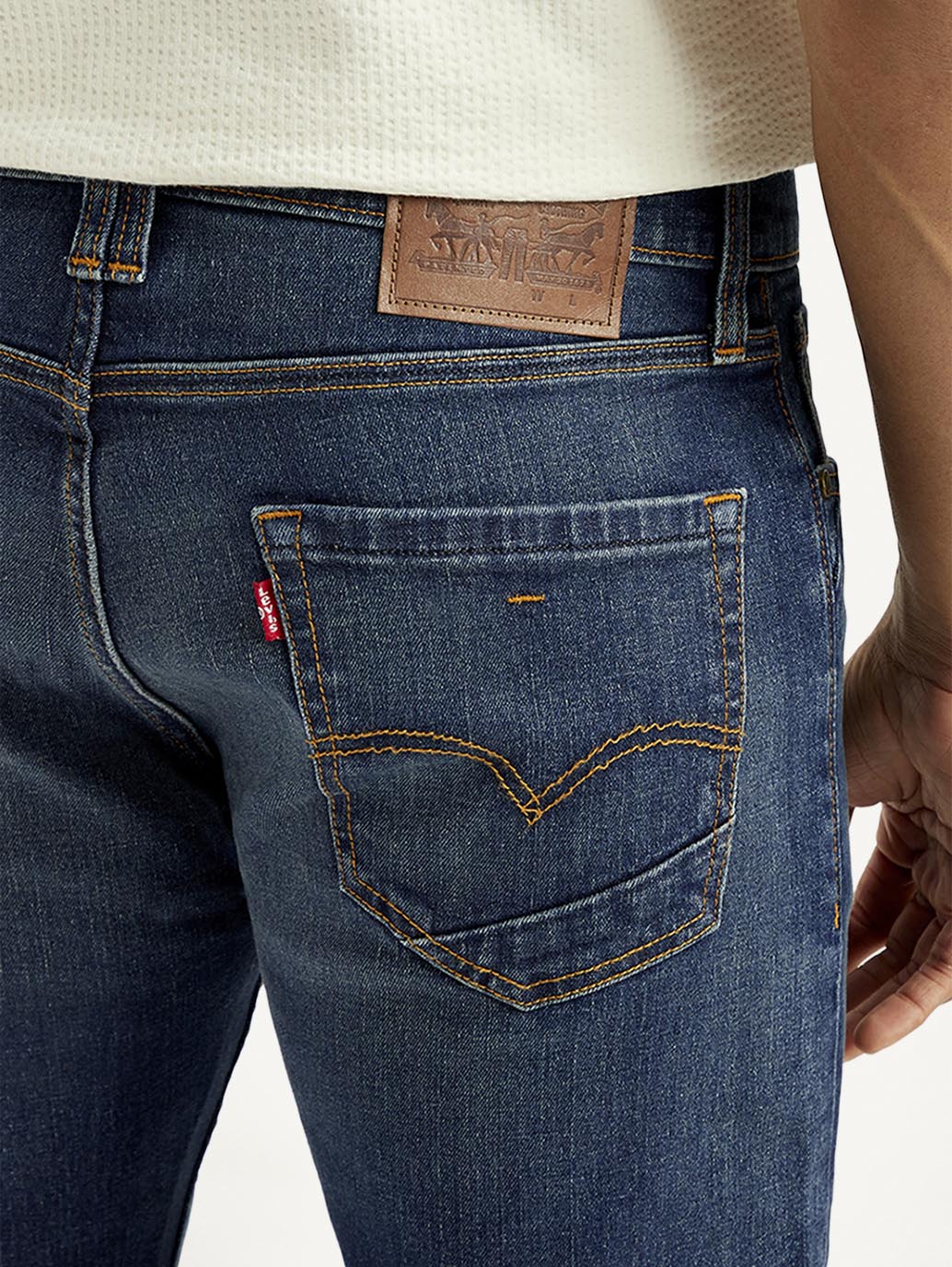 Men'S Tinted 513 Blue Slim Straight Fit Mid Rise Jeans