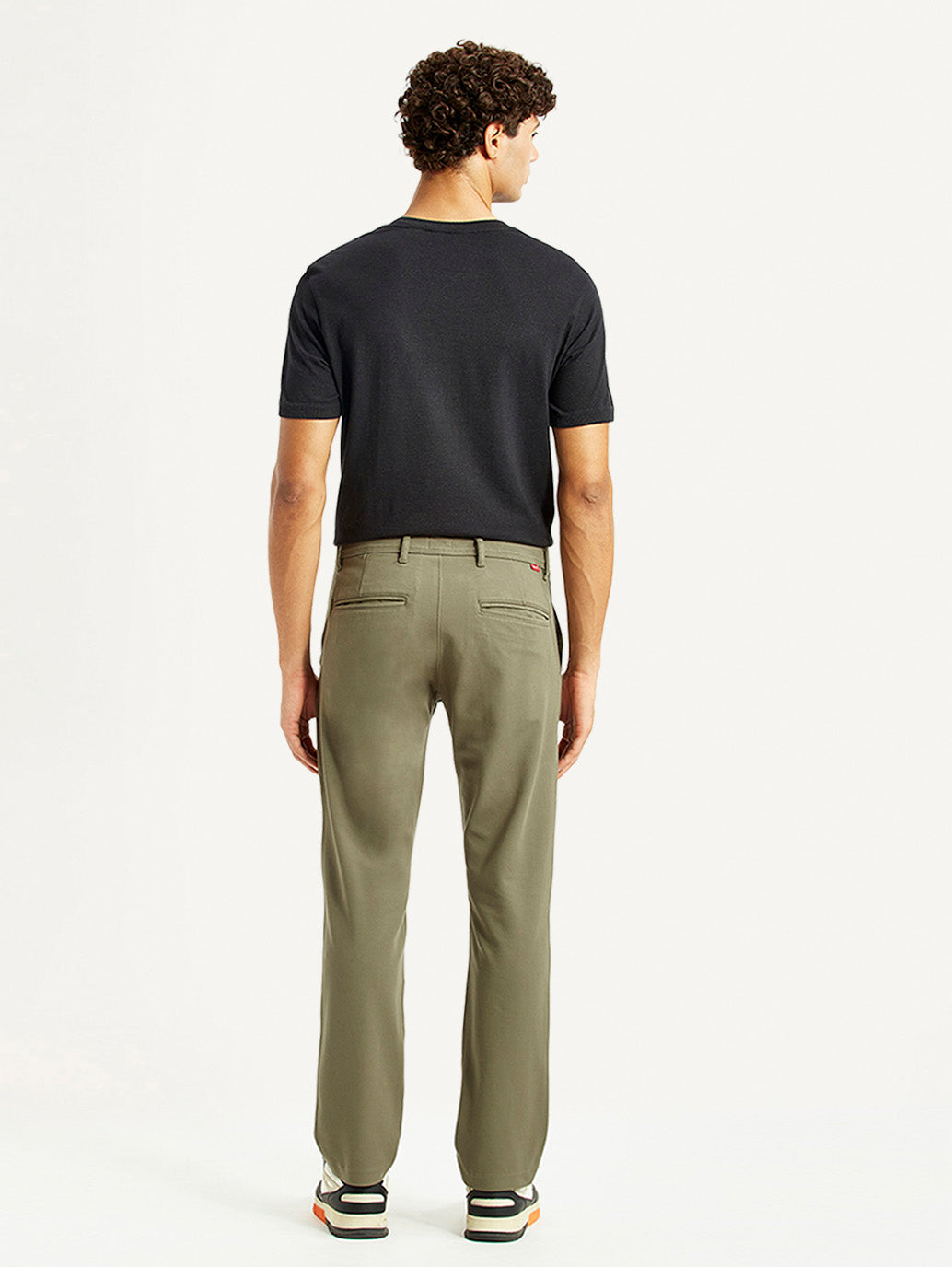 Men'S Olive Slim Fit Mid Rise Chinos