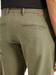 Men'S Olive Slim Fit Mid Rise Chinos