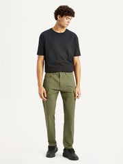 Men'S Olive Slim Fit Cargo Trousers