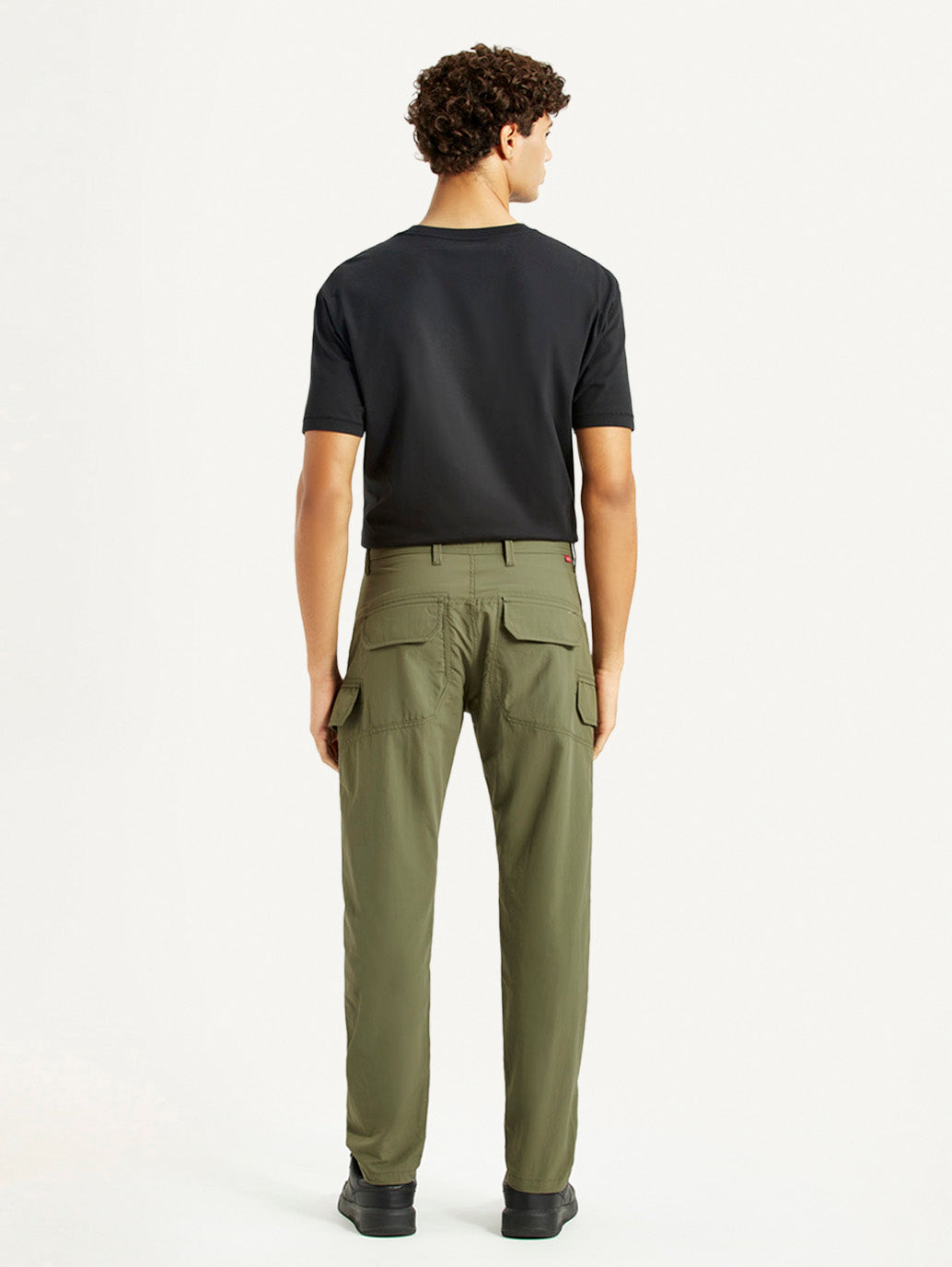 Men'S Olive Slim Fit Cargo Trousers