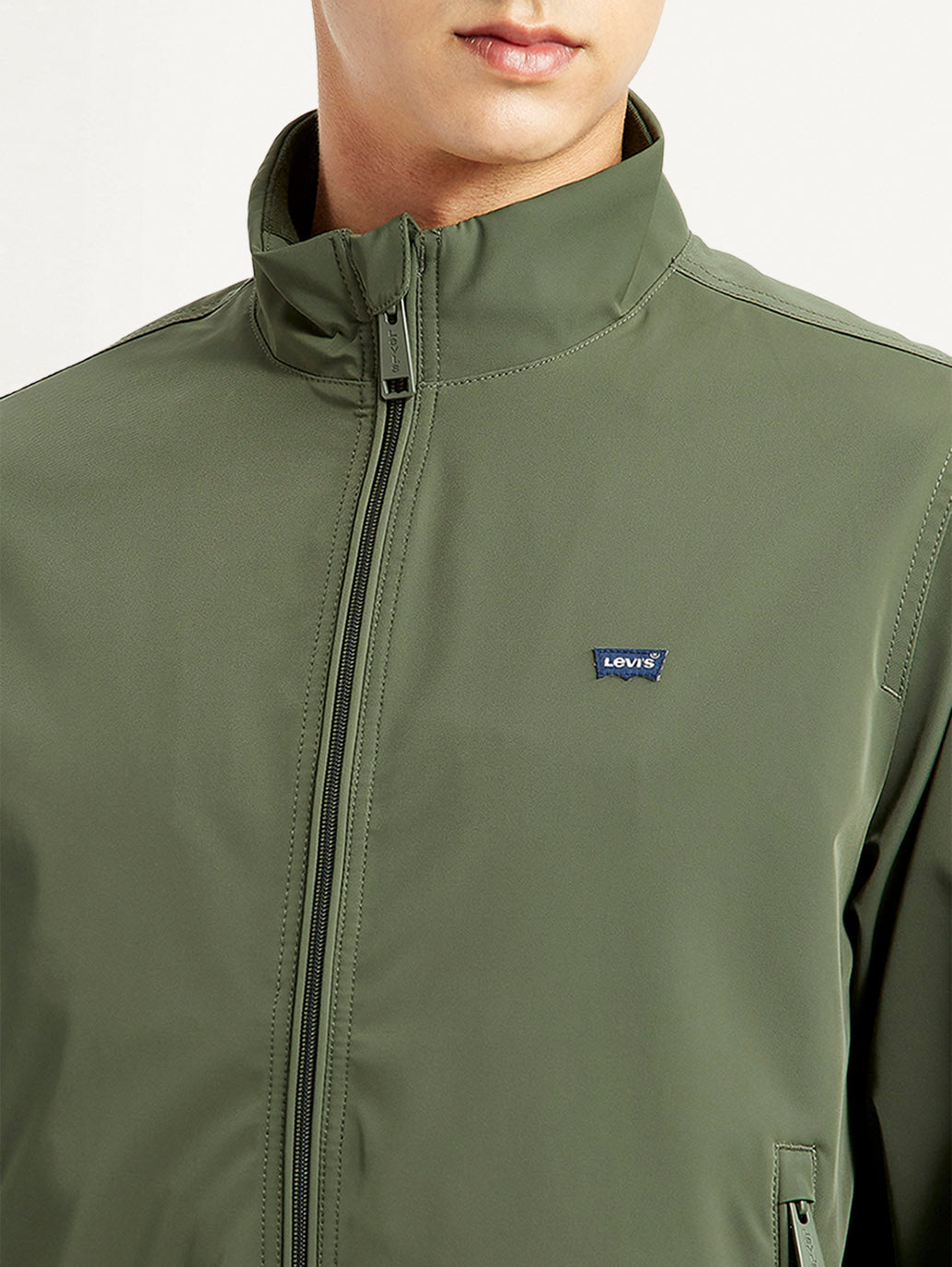 Men'S Solid Slim Fit Bomber Jacket