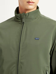 Men'S Solid Slim Fit Bomber Jacket