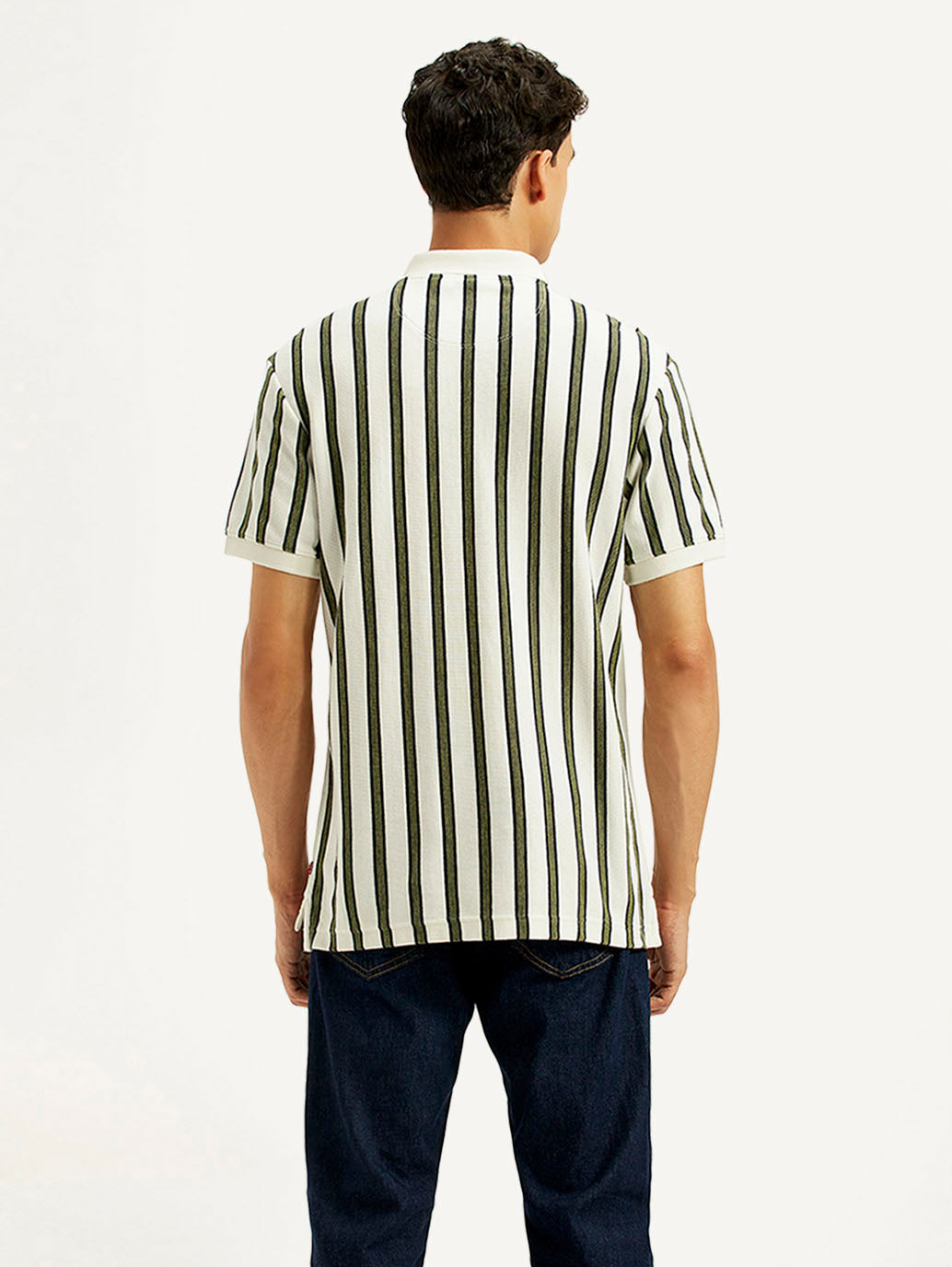 Men'S Striped Slim Fit Polo T-Shirt