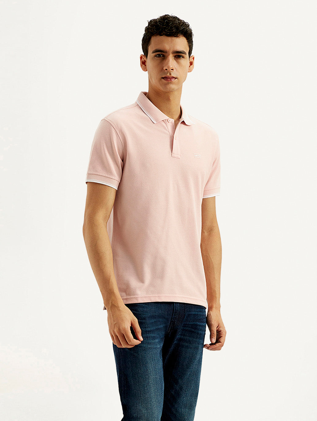 Men'S Solid Slim Fit Polo T-Shirt
