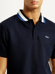 Men'S Solid Black Slim Fit Polo T-Shirt