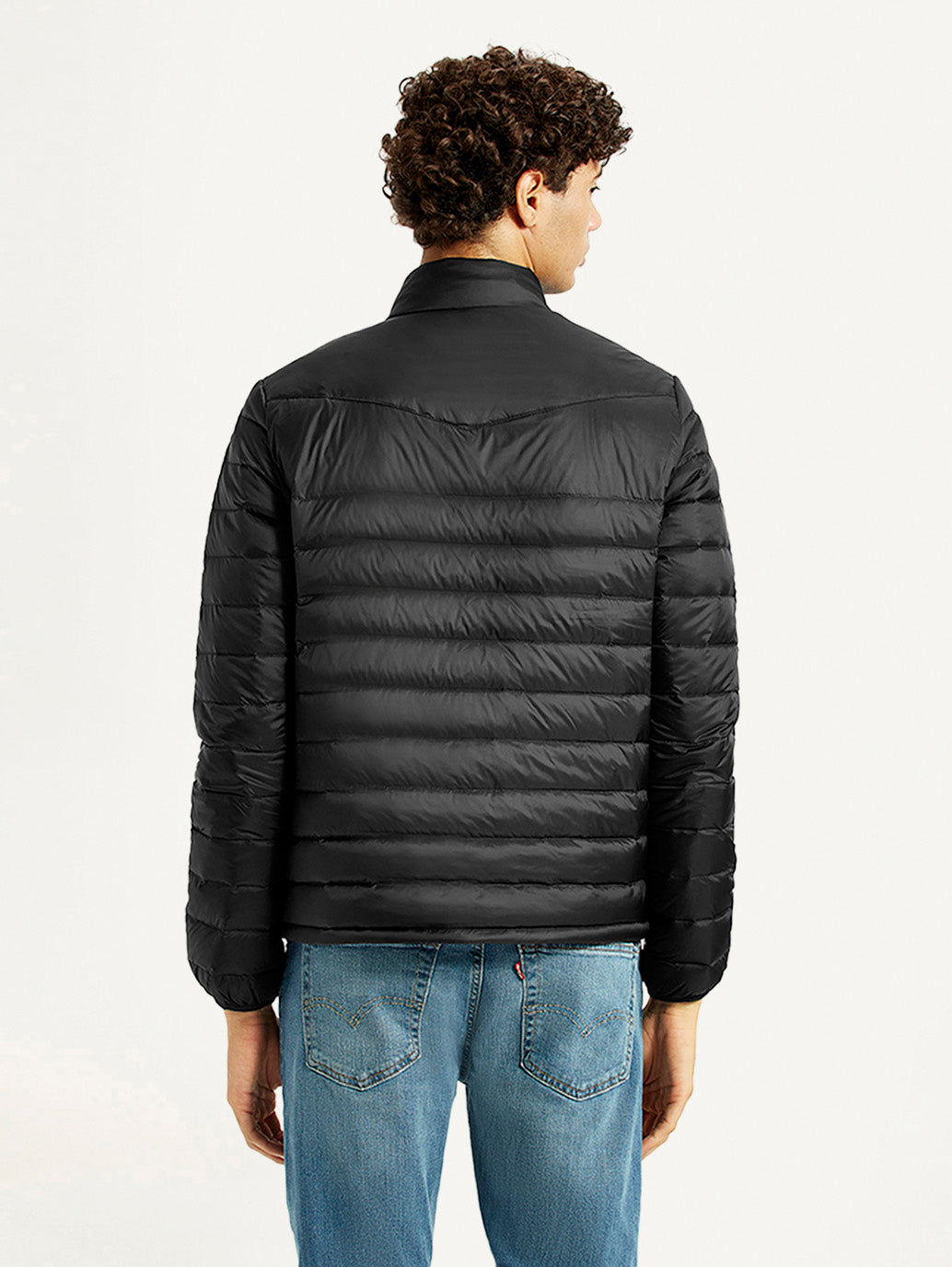 Men'S Quilted Black Slim Fit Puffer Jacket