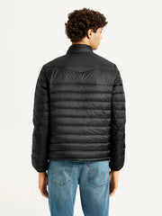 Men'S Quilted Black Slim Fit Puffer Jacket