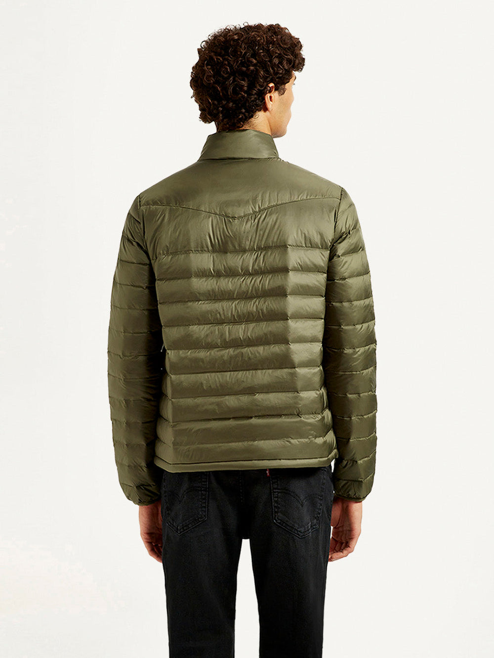 Men'S Quilted Olive Puffer Jacket - Goyalsons ShopMax