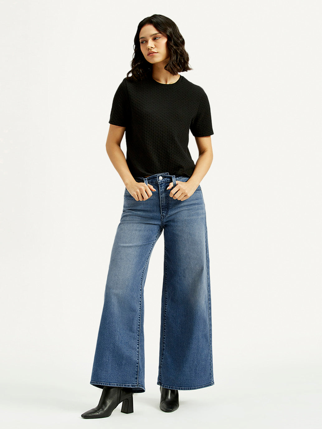 Women'S 728 Dark Blue Flared Fit High Rise Jeans