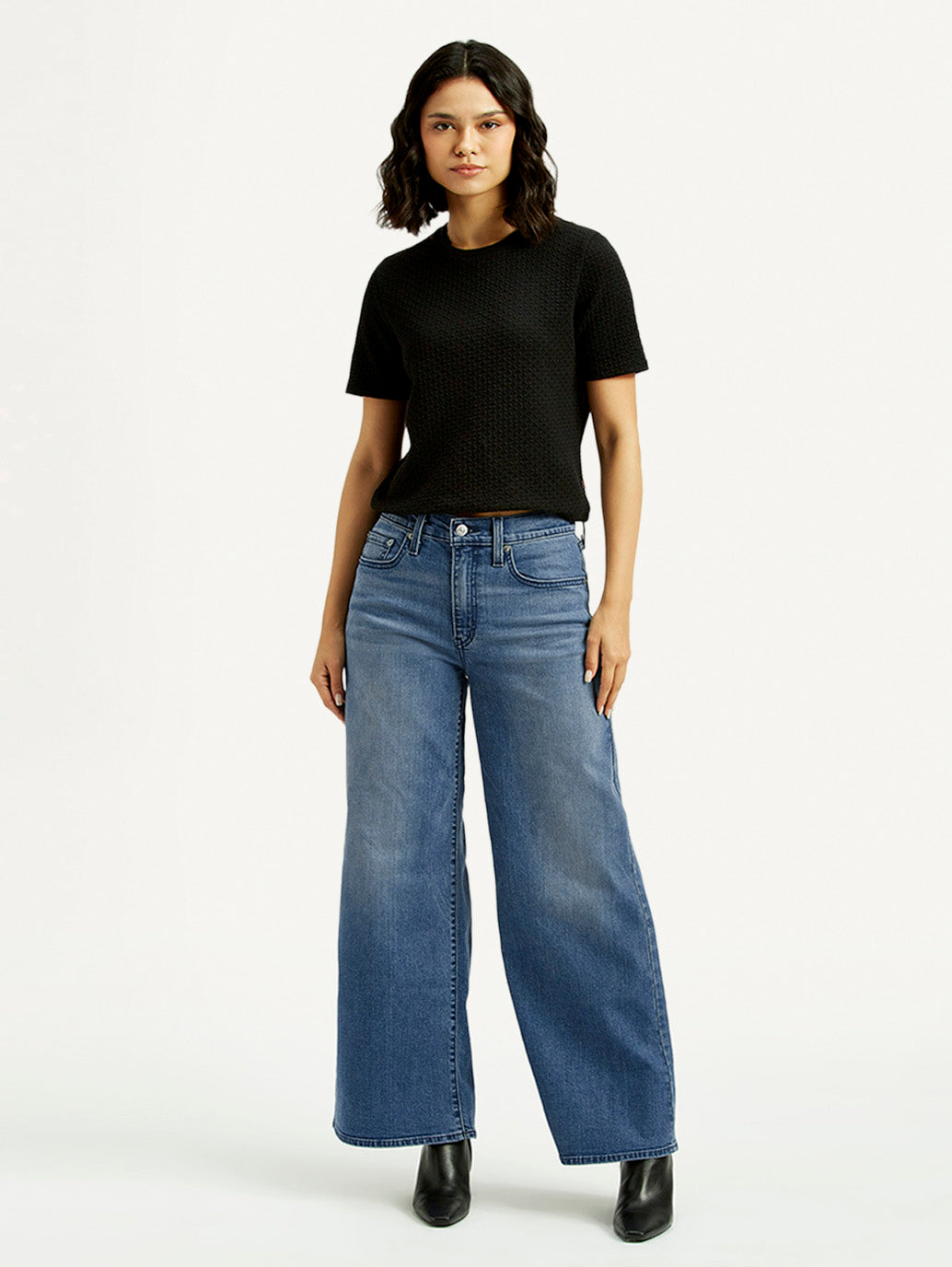 Women'S 728 Dark Blue Flared Fit High Rise Jeans