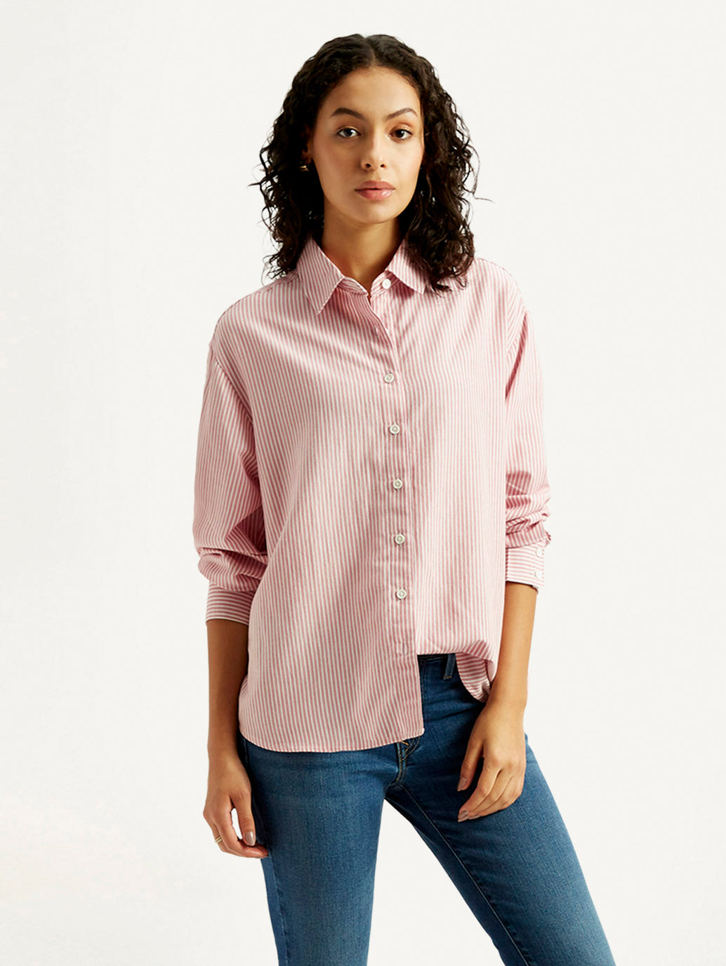 Women'S Striped Slim Fit Linen Shirt