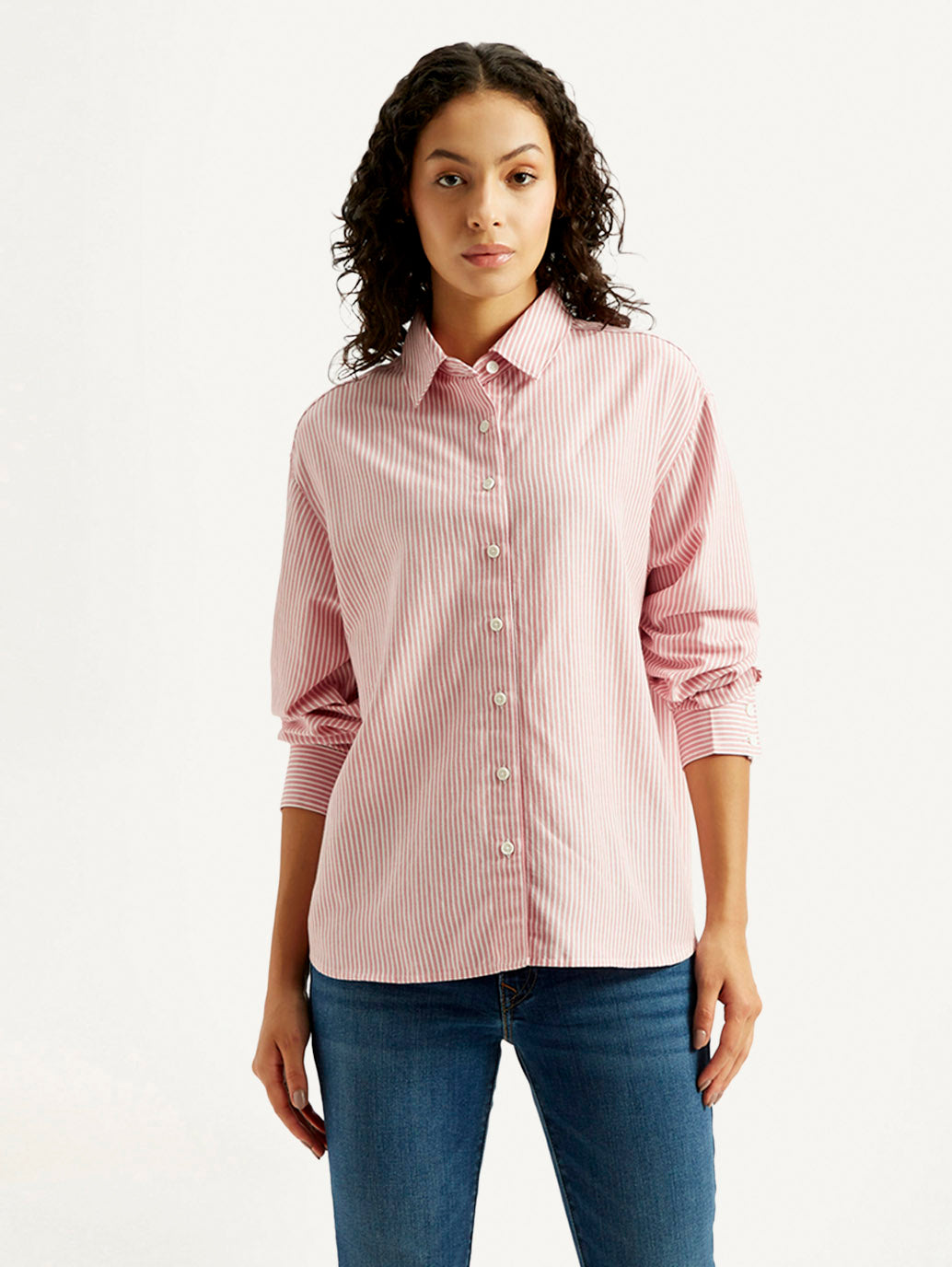 Women'S Striped Slim Fit Linen Shirt