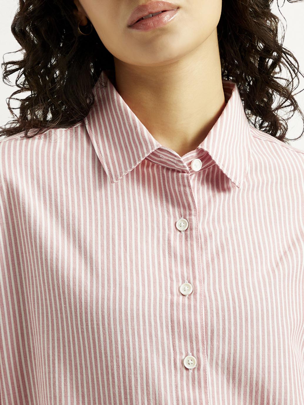 Women'S Striped Slim Fit Linen Shirt