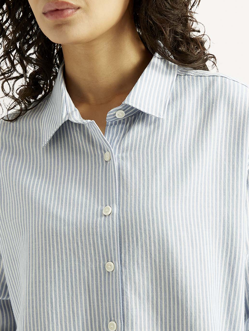 Women'S Striped Slim Fit Linen Shirt